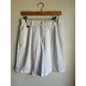 LizGolf Liz Claiborne White Pleated High Waisted Short Women Size 10 (fits 29x7)